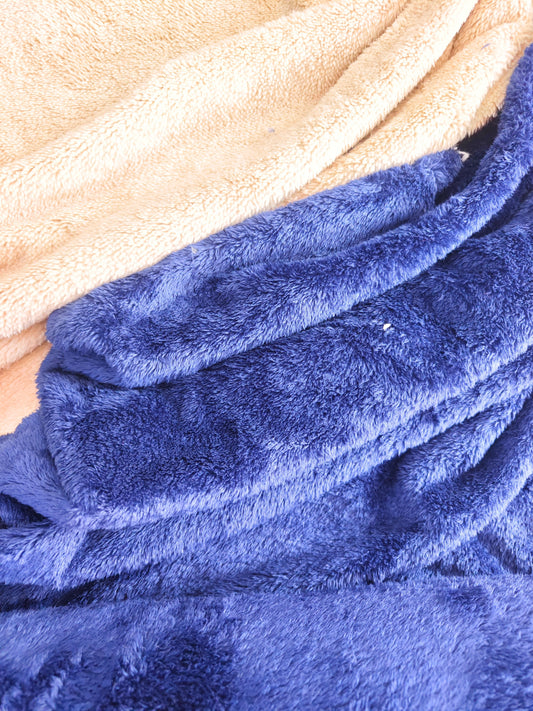 Tela Bisonte Fusionado Beige Azul Petróleo x Metro Ref. 15041