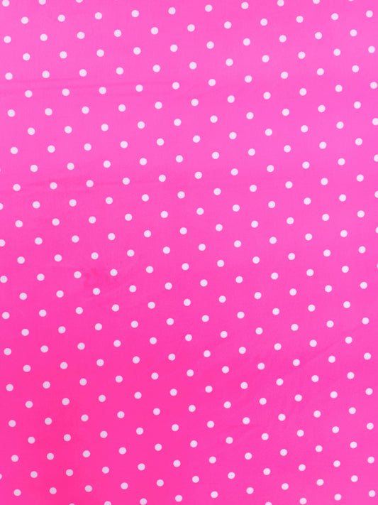Suaventina Fucsia Puntos Blancos Estampada x Metros Ref. 04014