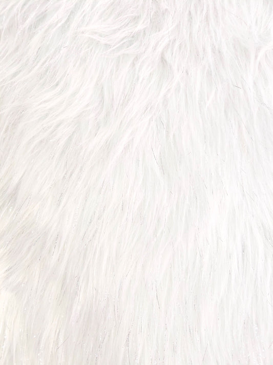 Mink Pelo Largo Blanco Brillo Plata x Metros Ref. 12745