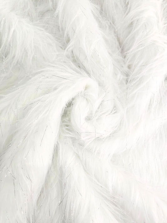 Mink Pelo Largo Blanco Brillo Plata x Metros Ref. 12745