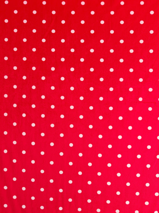 Suavetina Rojo Puntos Blancos Estampada X Metros ref. 04015