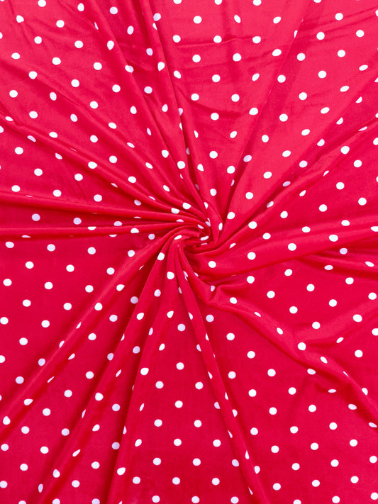 Suavetina Rojo Puntos Blancos Estampada X Metros ref. 04015