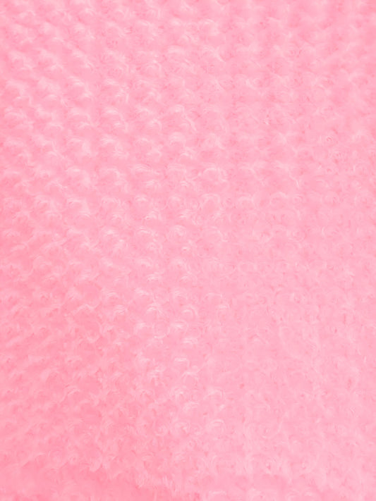 Remolino Peluche Rosas Rosado Claro x Metro 03978